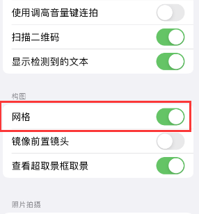 赫章苹果手机维修网点分享iPhone如何开启九宫格构图功能